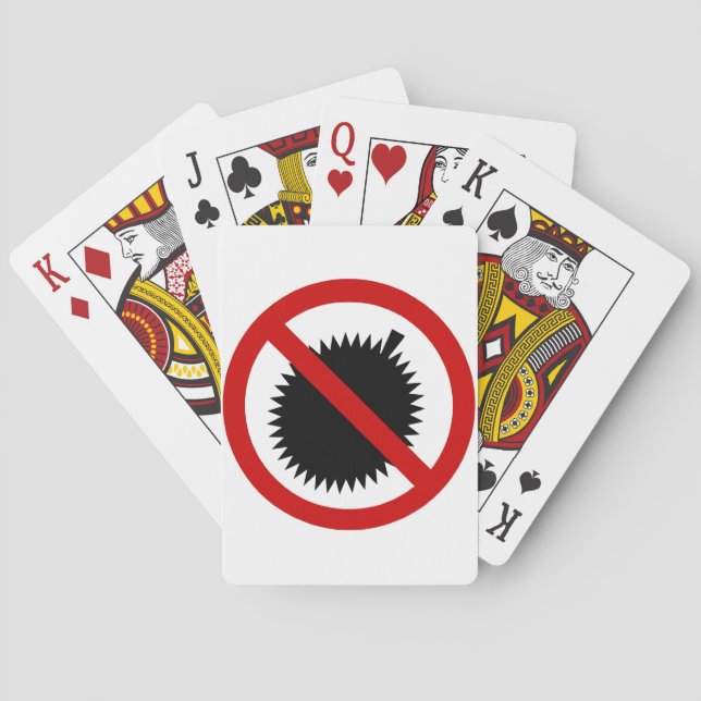 NO Durian Tropical Fruit ⚠ Thai Sign ⚠ Poker Cards (Back)