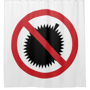 NO Durian Tropical Fruit ⚠ Thai Sign ⚠ Shower Curtain