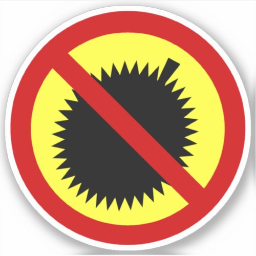 NO Durian Tropical Fruit  Thai Sign  Sticker