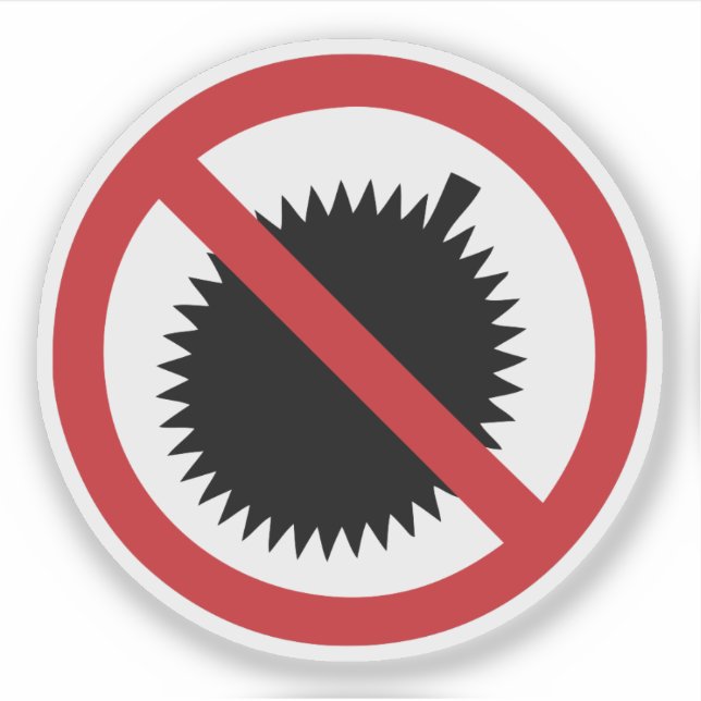 NO Durian Tropical Fruit ⚠ Thai Sign ⚠ Sticker (Front)