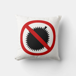 NO Durian Tropical Fruit ⚠ Thai Sign ⚠ Throw Pillow