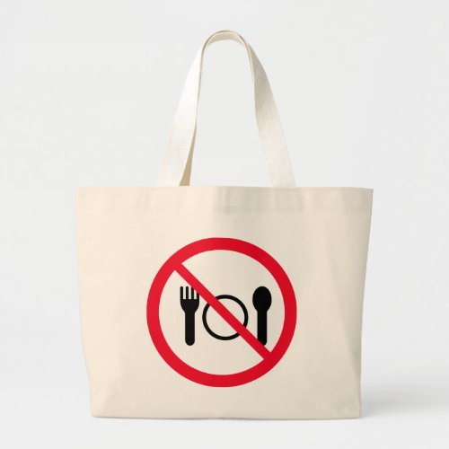 No Eating Red Circle Sign  Jumbo Tote Bag