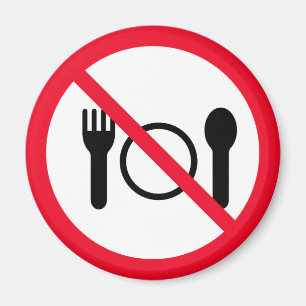 No Eating   Red Circle Sign   Magnet