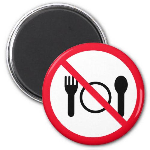 No Eating  Red Circle Sign  Magnet