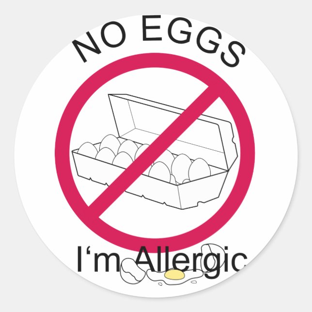 No Eggs Classic Round Sticker (Front)