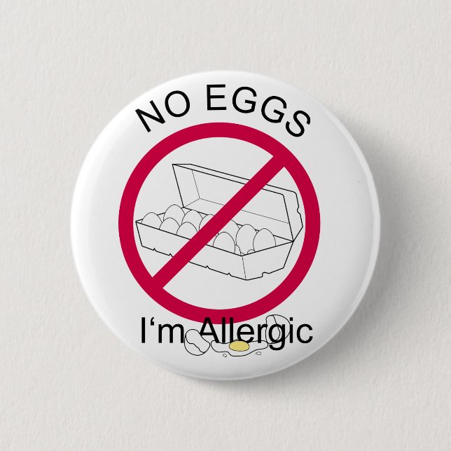 No Eggs Pinback Button (Front)