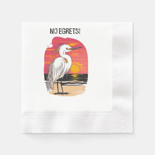 No Egrets Change Text Name Edit Pretty Bird Napkins