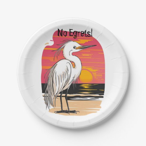 No Egrets Regrets Pun Humor Edit Text Name Paper Plates