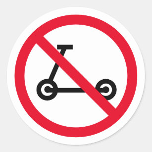 No electric scooters allowed sign stickers