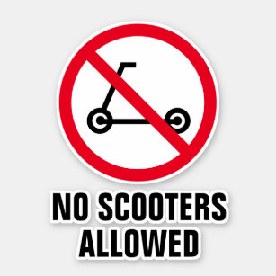 No electric scooters allowed sign vinyl sticker