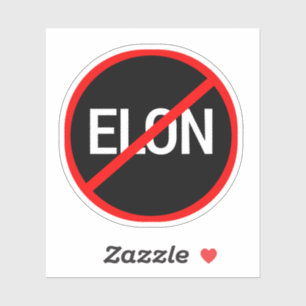 No Elon Warning Sign, Heart Party, Geek Love, Anim Sticker