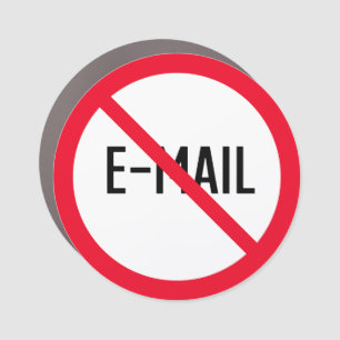 No Email   Red Circle Sign   Car Magnet