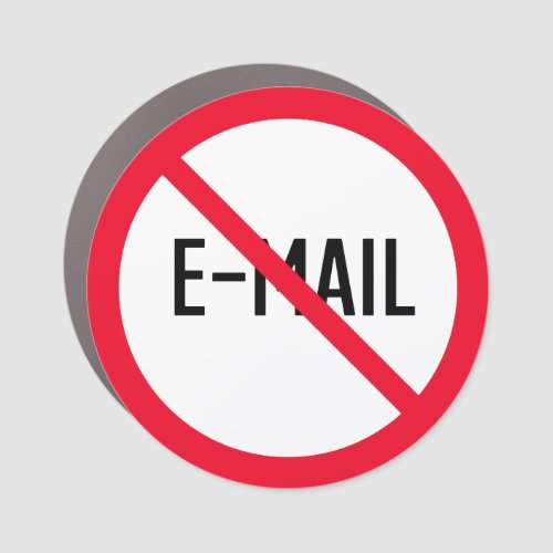 No Email  Red Circle Sign  Car Magnet