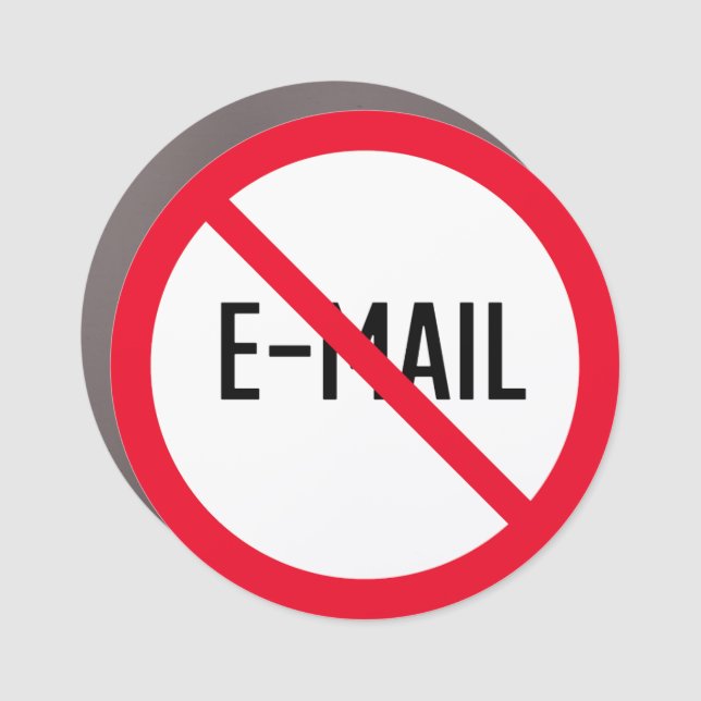 No Email | Red Circle Sign | Car Magnet (Front)