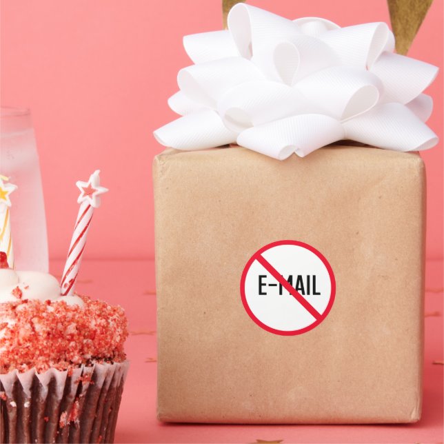 No Email Red Circle Sign | Classic Round Stickers (Party)