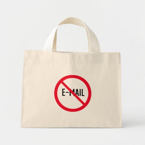 No Email Red Circle Sign  Tiny Tote Bag