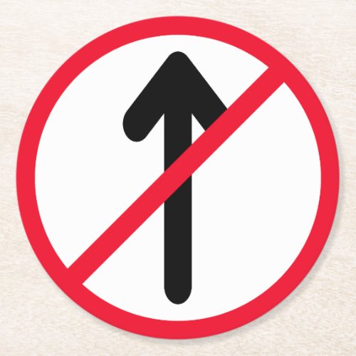 No Entry Circle Road Sign  Custom Round Coasters