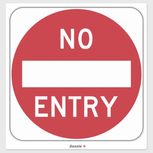 No Entry Sticker