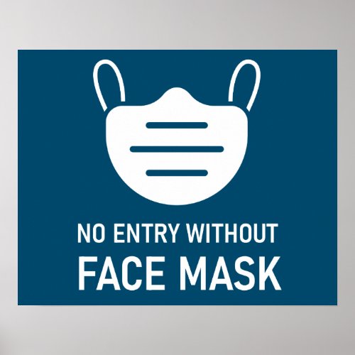 No Entry Without Face Mask Poster