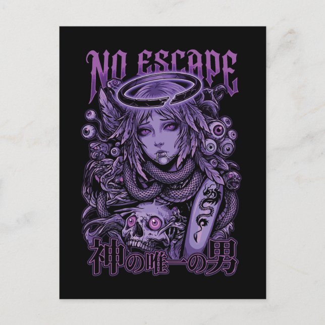No Escape Cyber Goth Angel Postcard (Front)