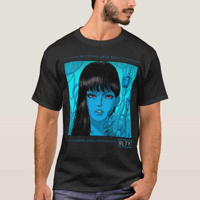 No Escape From Reality – Cyberpunk Aesthetic T-Shirt (Front)