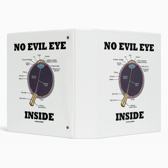 No Evil Eye Inside Anatomical Eyeball Humor 3 Ring Binder (Background)