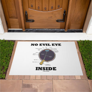 No Evil Eye Inside Anatomical Eyeball Humor Doormat