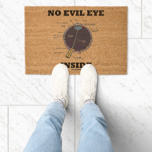 No Evil Eye Inside Anatomical Eyeball Humor Fiber Doormat