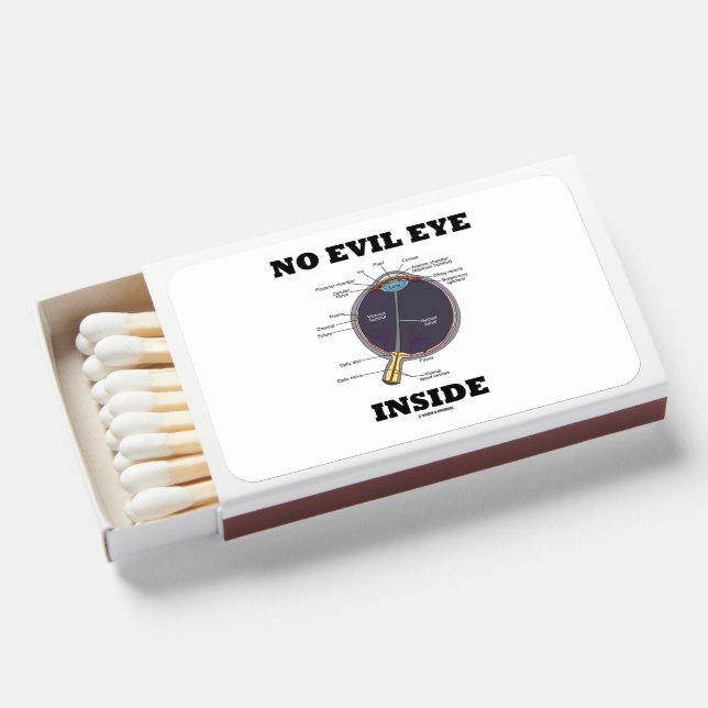 No Evil Eye Inside Anatomical Eyeball Humor Matchboxes (Front Open)