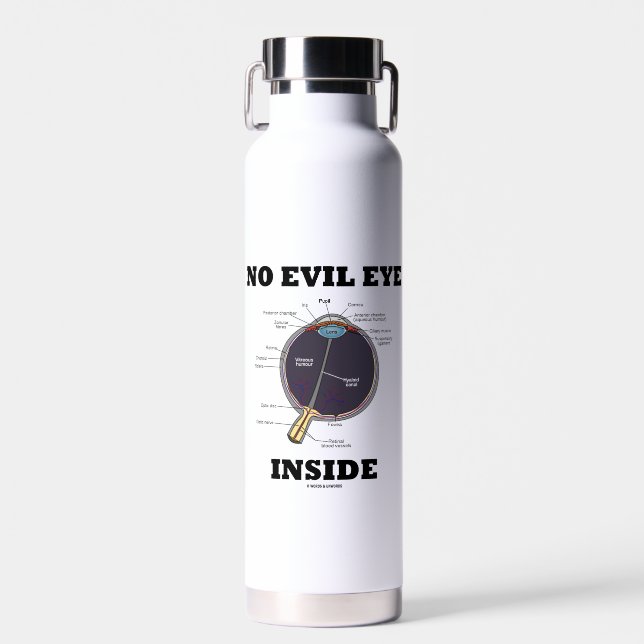 No Evil Eye Inside Anatomical Eyeball Humor Water Bottle (Front)