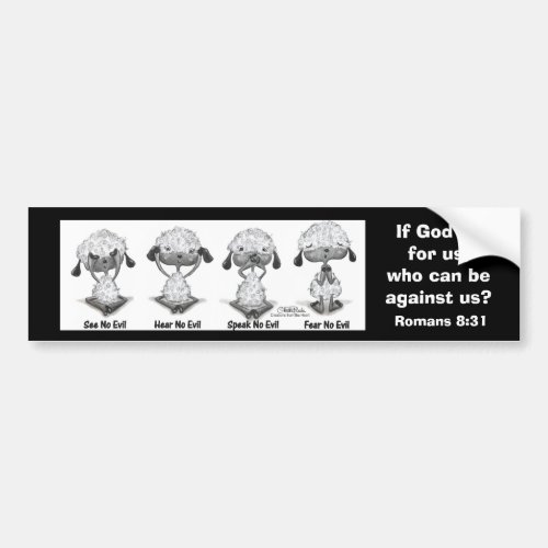 No Evil Lambs Bumper Sticker