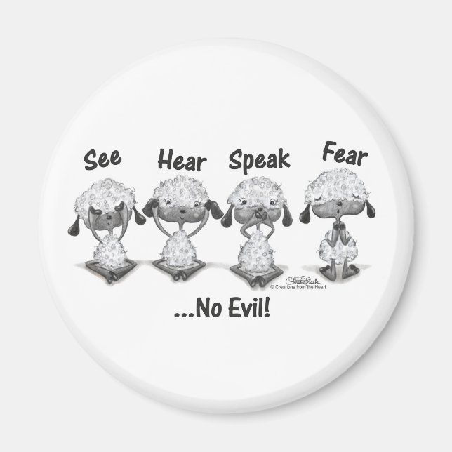 No Evil Lambs Magnet (Front)