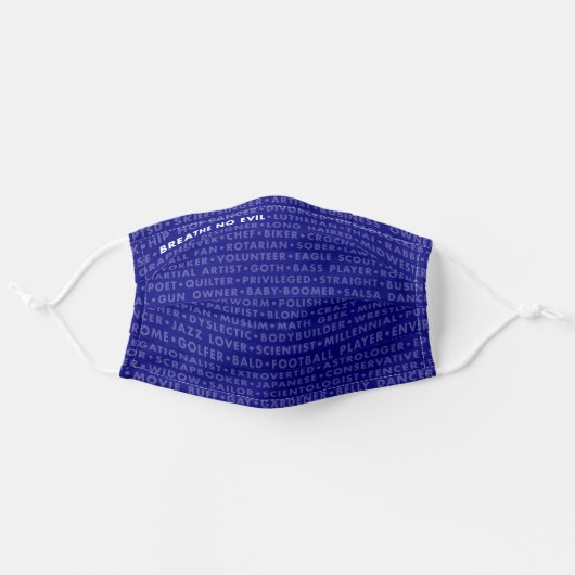 No Evil Project: Breathe No Evil Face Mask - Blue (Front, Unfolded)