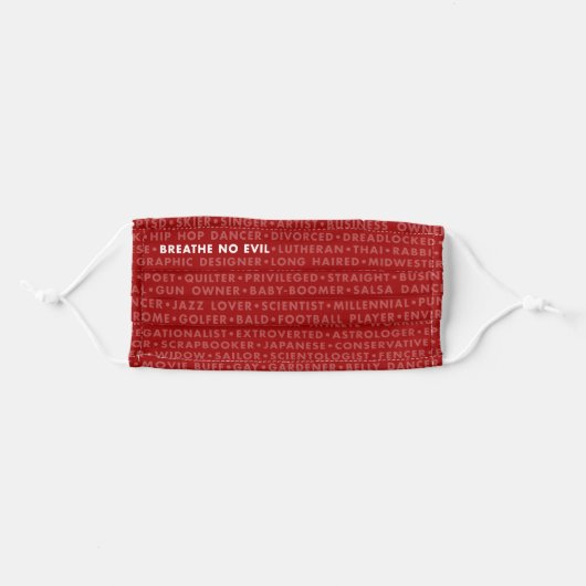 No Evil Project: Breathe No Evil Face Mask - Red (Front, Folded)