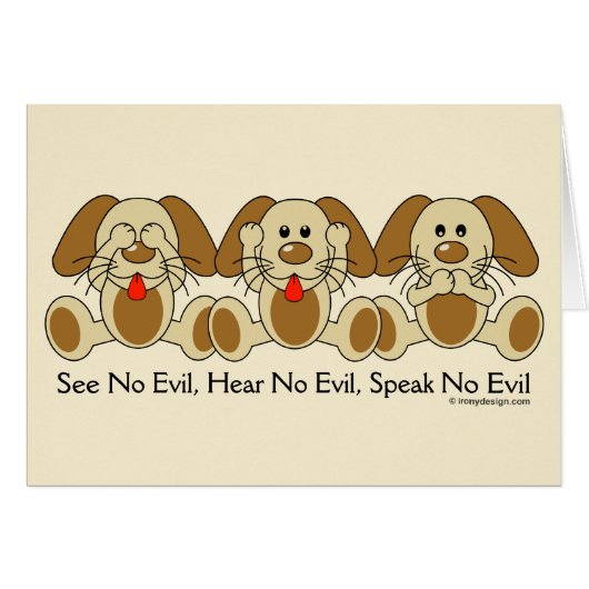 No Evil Puppies Cards (Front Horizontal)