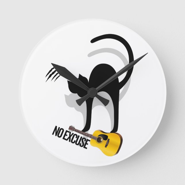 No Excuse Cat per keychain Round Clock (Front)