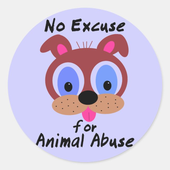 No Excuse for Animal Abuse Stickers (Front)