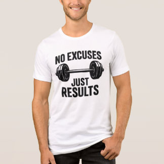 No Excuse Just Result - Motivational Gym Dumbbell Tri-Blend Shirt