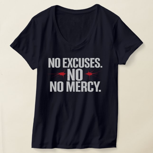 No Excuse No Merci – Motivational Gym T-Shirt (Laydown)