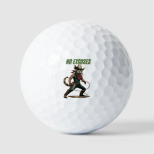 No Excuses Fitness Quote – Bold Gym Typography Golf Balls