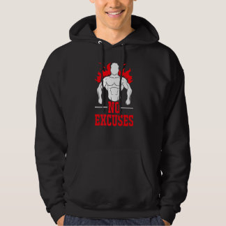 No Excuses Fitness Workout Deadlifting Weightlifti Hoodie