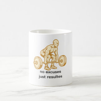 no excuses gym motivation design coffee mug