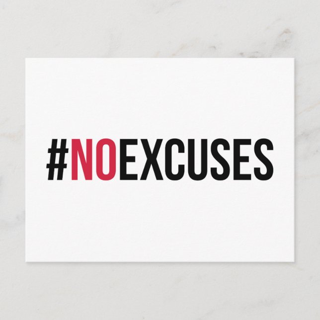 No Excuses Gym Quote Postcard (Front)