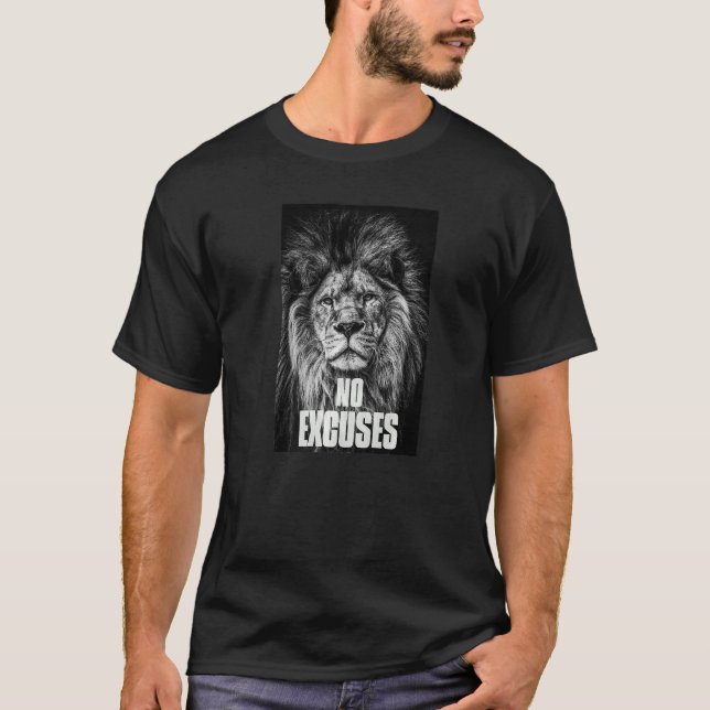 No Excuses Inspirational Saying Motivational Gym W T-Shirt (Front)