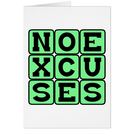 No Excuses, Internet Meme Cards (Front)