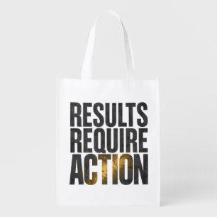 No Excuses Just Results Gym Motivation Shirt – Fit Grocery Bag