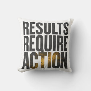 No Excuses Just Results Gym Motivation Shirt – Fit Throw Pillow