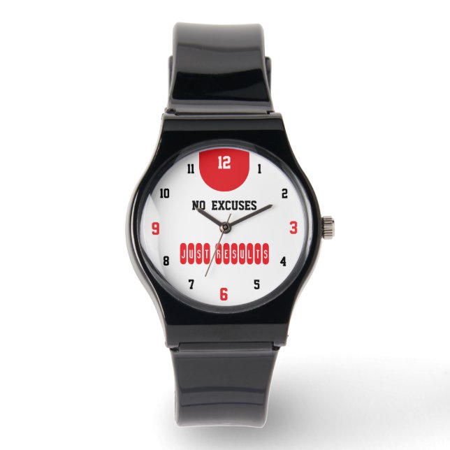 No Excuses Just Results White Watch (Front)