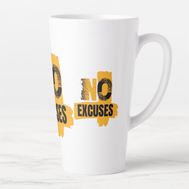 No Excuses. Just Results. Zero Excuses Mode No Exc Latte Mug (Right)