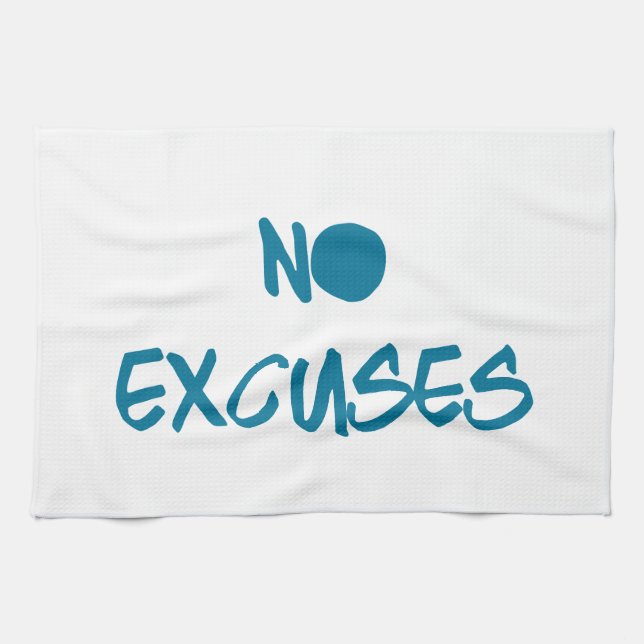 No Excuses Motivational Workout Gym Towel (Horizontal)